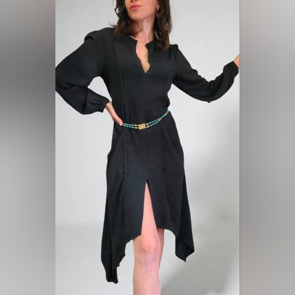 NWT Vix Paula Hermanny High-Low Black Long-Sleeve Dress - Picture 4 of 14